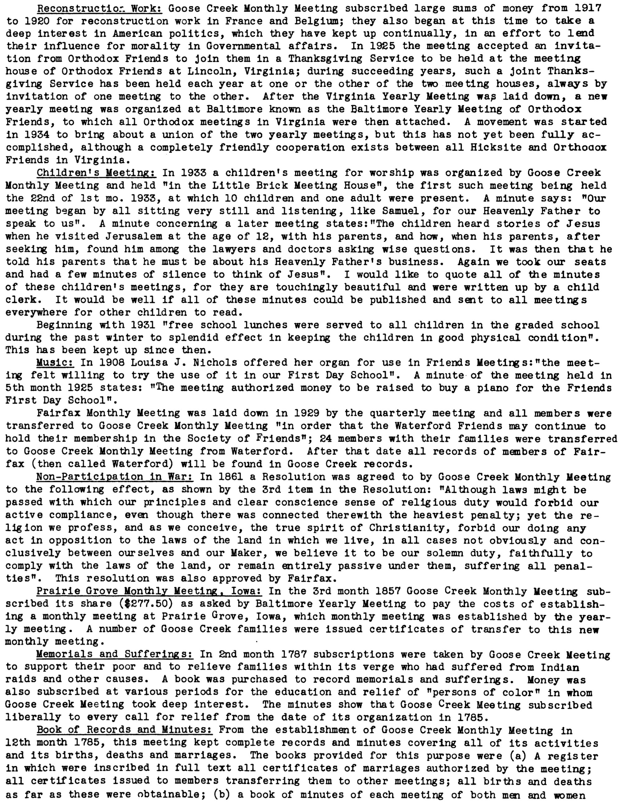 Goose Creek Monthly Meeting